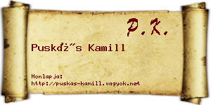 Puskás Kamill névjegykártya